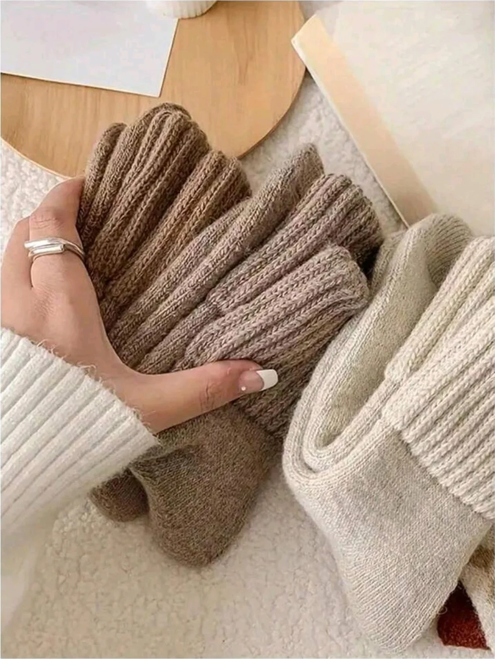 Cozy Ribbed Crew Socks - Neutral Pack Holiday Gift Sucks